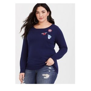 Torrid Captain America Patch Sweater LIKE NEW!